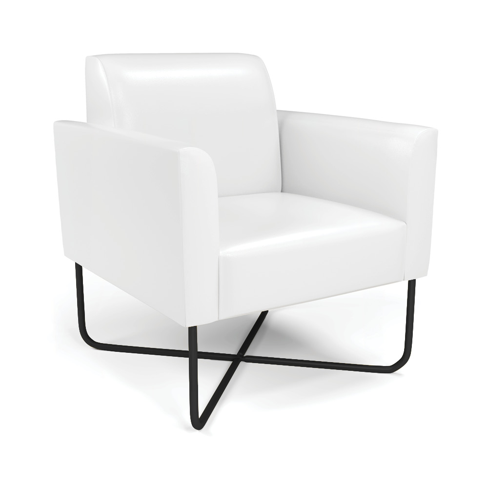 Poltrona Base X Industrial Preto Marisa Corano Branco D03 - D'Rossi