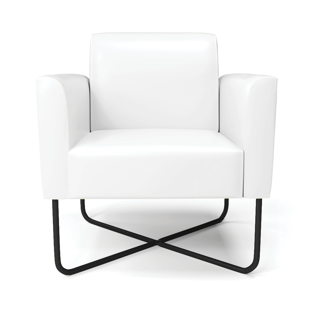 Poltrona Base X Industrial Preto Marisa Corano Branco D03 - D'Rossi