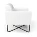 Poltrona Base X Industrial Preto Marisa Corano Branco D03 - D'Rossi