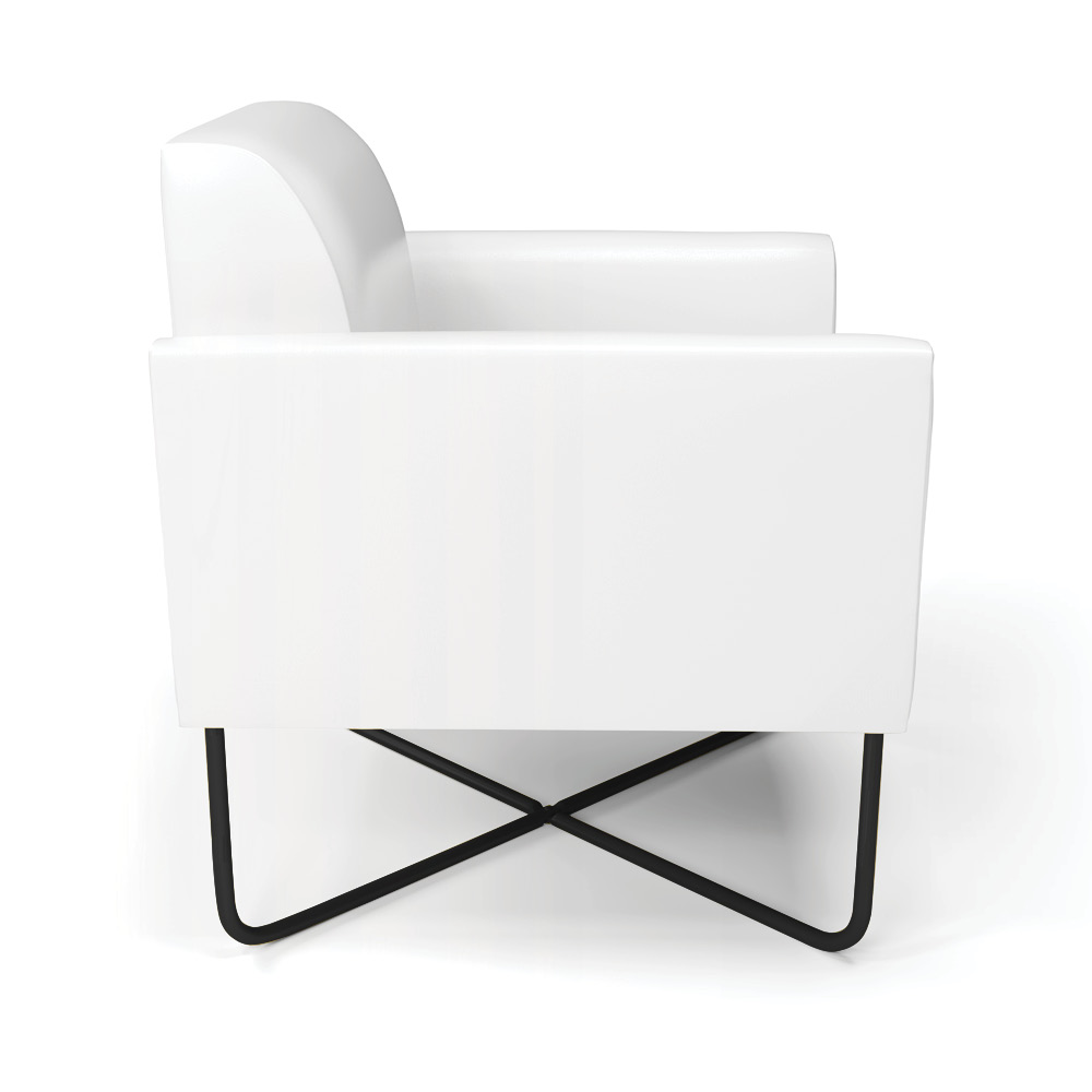 Poltrona Base X Industrial Preto Marisa Corano Branco D03 - D'Rossi
