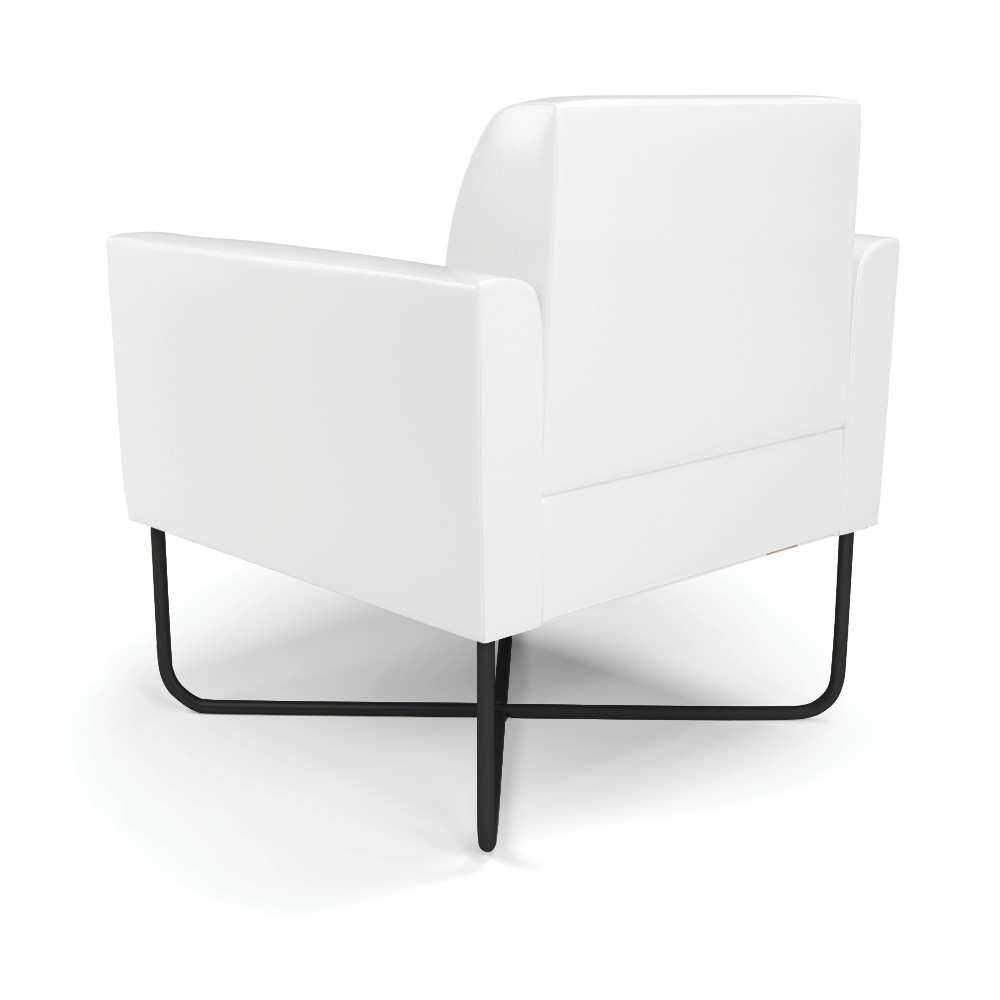 Poltrona Base X Industrial Preto Marisa Corano Branco D03 - D'Rossi