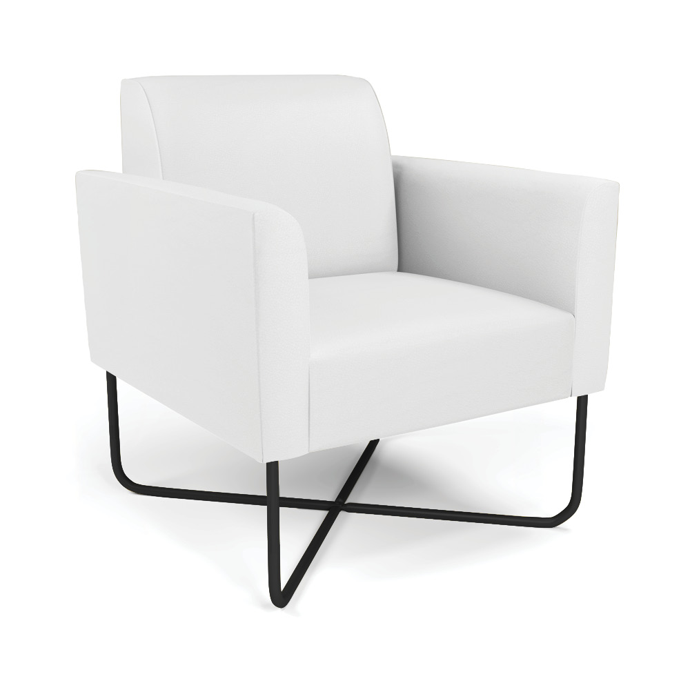 Poltrona Base X Industrial Preto Marisa Corino Branco D03 - D'Rossi