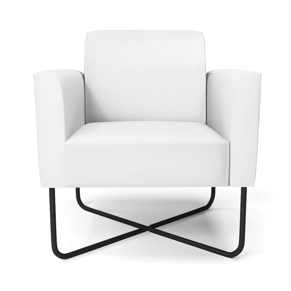 Poltrona Base X Industrial Preto Marisa Corino Branco D03 - D'Rossi