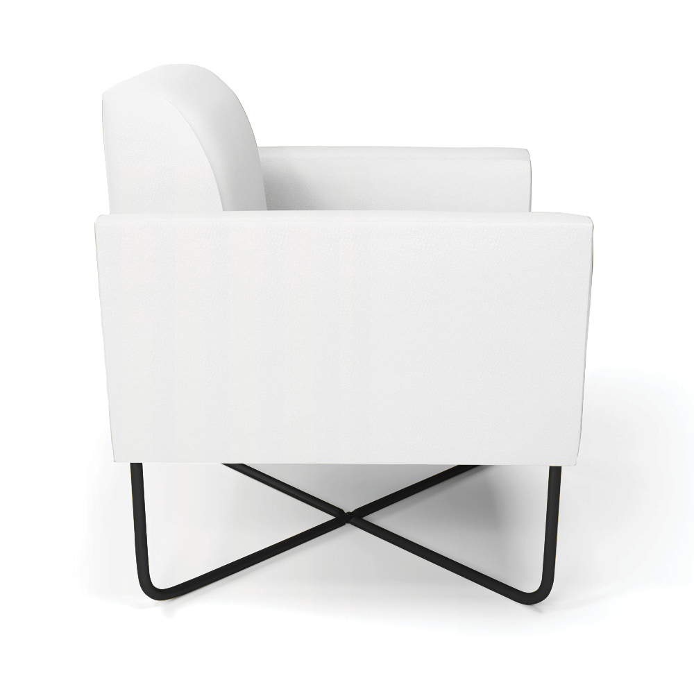 Poltrona Base X Industrial Preto Marisa Corino Branco D03 - D'Rossi