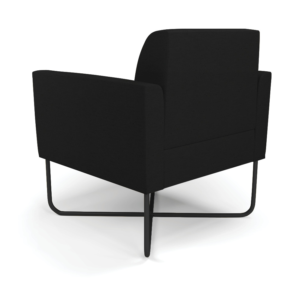 Poltrona Base X Industrial Preto Marisa Linho Preto A79 D03 - D'Rossi