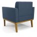 Poltrona Base de Madeira Fixa Castanho Kit 2 Elisa Suede Azul Marinho D03 - D'Rossi