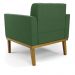 Poltrona Base de Madeira Fixa Castanho Kit 2 Elisa Suede Verde D03 - D'Rossi