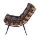 Poltrona Costela Couro Marrom Base de Metal - D'Rossi