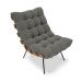 Poltrona Costela Suede Grafite Base Metálica Preto - D'Rossi