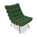 Poltrona Costela Suede Verde Base Metálica Preto - D'Rossi