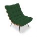 Poltrona Costela Veludo Verde Base Metálica Preto - D'Rossi