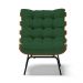 Poltrona Costela Veludo Verde Base Metálica Preto - D'Rossi
