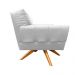 Poltrona Decorativa Anitta Corino Branco Base Madeira MA30 - D'Rossi