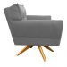 Poltrona Decorativa Anitta Suede Grafite Base Madeira MA30 - D'Rossi
