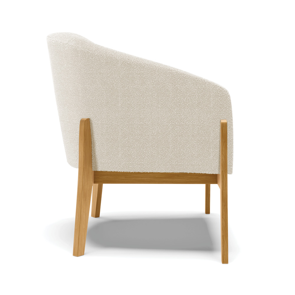 Poltrona Decorativa Base Madeira Stella Bouclê D03 - D'Rossi