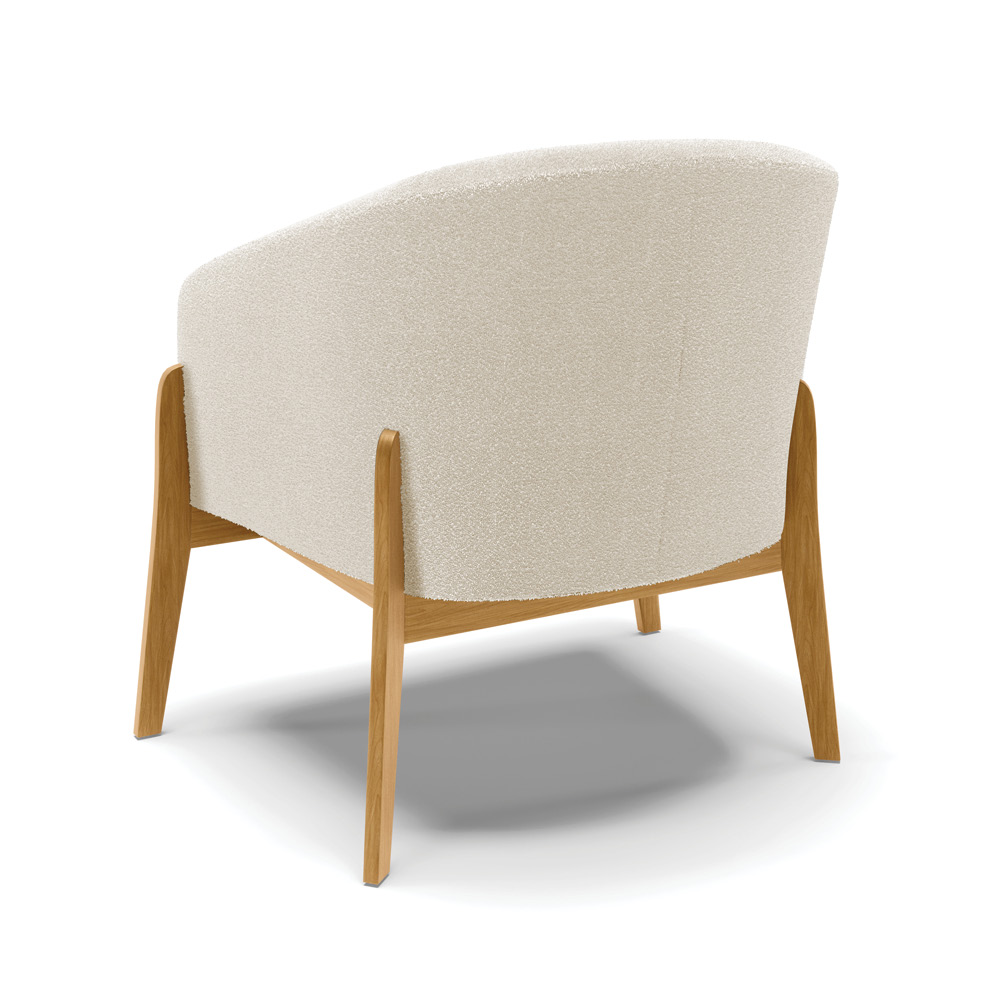 Poltrona Decorativa Base Madeira Stella Bouclê D03 - D'Rossi