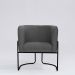 Poltrona Decorativa Belinda D07 Base Aço Linho Mescla Chumbo - D'Rossi