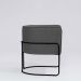Poltrona Decorativa Belinda D07 Base Aço Linho Mescla Chumbo - D'Rossi