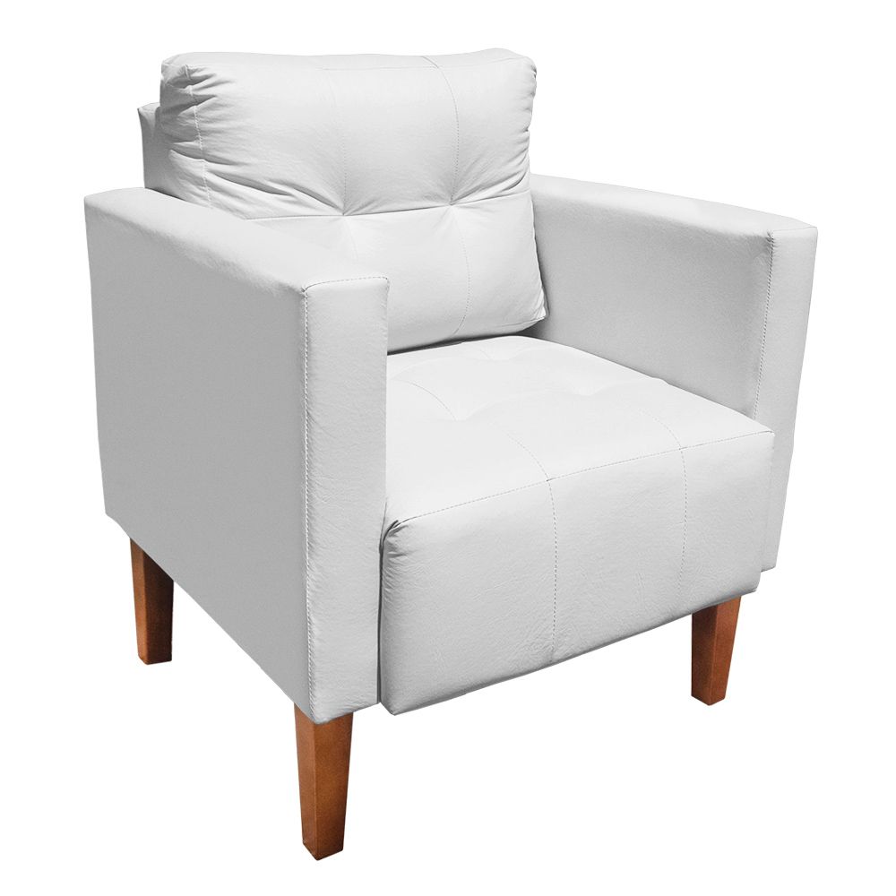Poltrona Decorativa Lívia Corino Branco Pés Chanfrado D'Rossi
