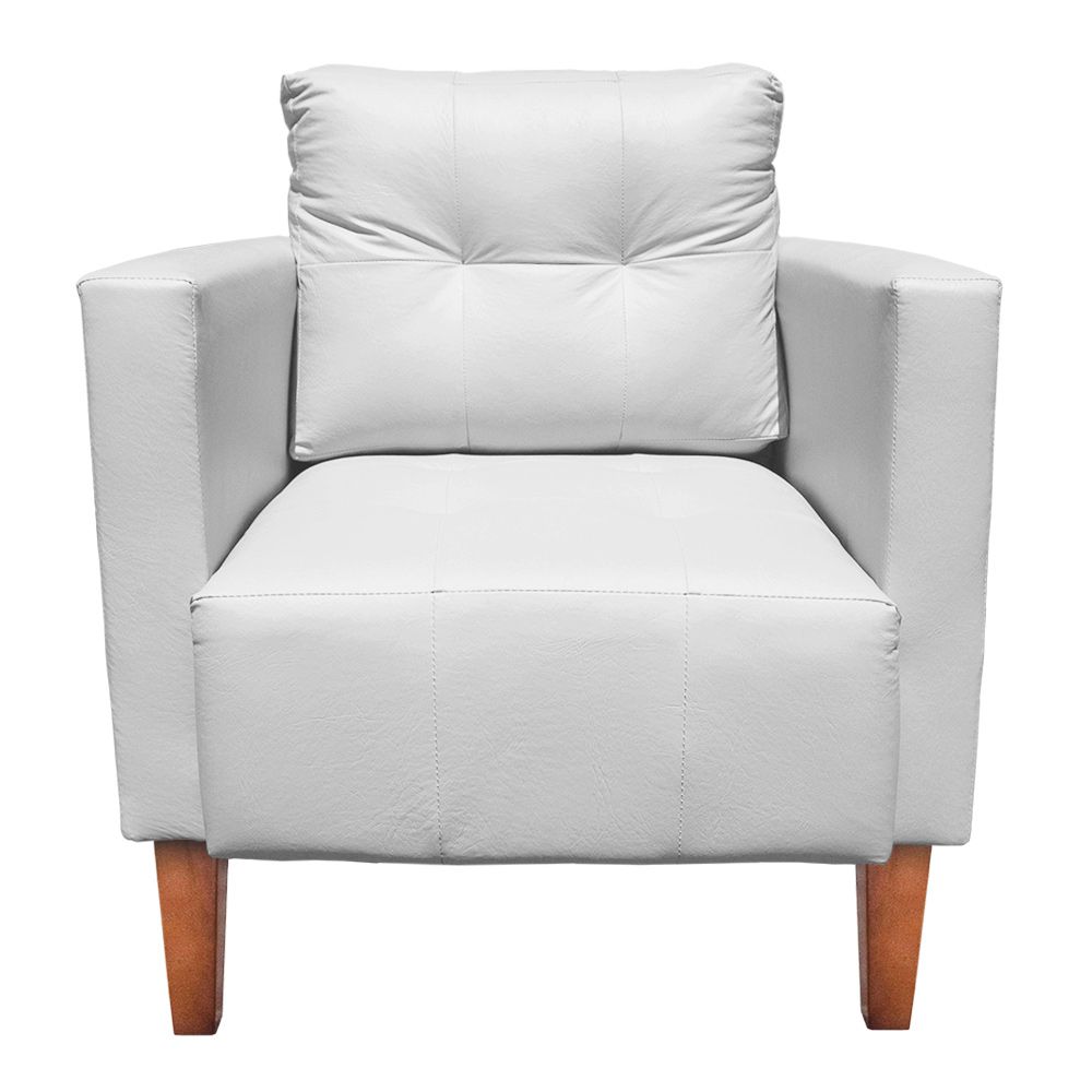 Poltrona Decorativa Lívia Corino Branco Pés Chanfrado D'Rossi