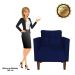Poltrona Decorativa Lívia Suede Azul Marinho Pés Chanfrado D'Rossi