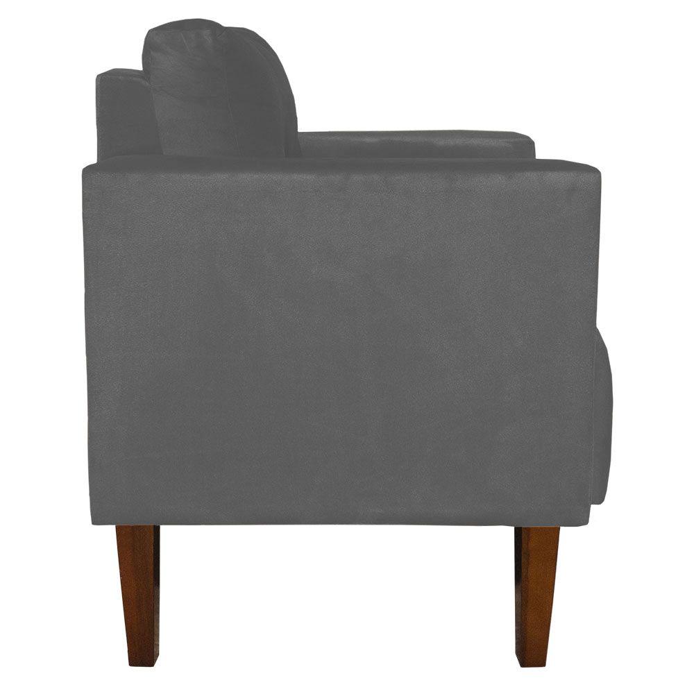 Poltrona Decorativa Lívia Suede Grafite Pés Chanfrado D'Rossi