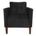 Poltrona Decorativa Lívia Suede Preto Pés Chanfrado D'Rossi