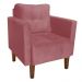 Poltrona Decorativa Lívia Suede Rose Pés Chanfrado D'Rossi
