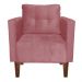 Poltrona Decorativa Lívia Suede Rose Pés Chanfrado D'Rossi