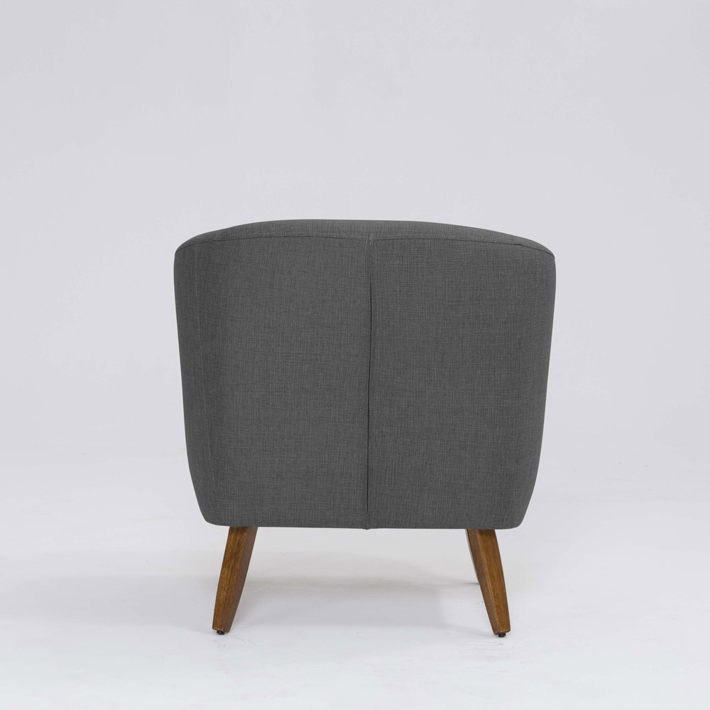 Poltrona Decorativa Milão D07 Pés Madeira Linho Mescla Chumbo - D'Rossi