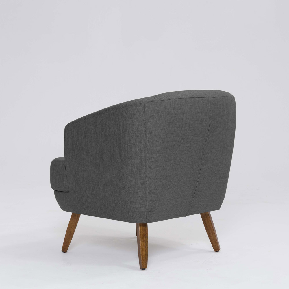 Poltrona Decorativa Milão D07 Pés Madeira Linho Mescla Chumbo - D'Rossi