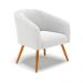 Poltrona Decorativa Pé Palito Castanho Stella Bouclê Off White D03 - D'Rossi