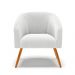 Poltrona Decorativa Pé Palito Castanho Stella Bouclê Off White D03 - D'Rossi