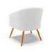 Poltrona Decorativa Pé Palito Castanho Stella Bouclê Off White D03 - D'Rossi