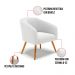 Poltrona Decorativa Pé Palito Castanho Stella Bouclê Off White D03 - D'Rossi