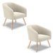 Poltrona Decorativa Pé Palito Natural Kit 2 Stella Bouclê Bege D03 - D'Rossi