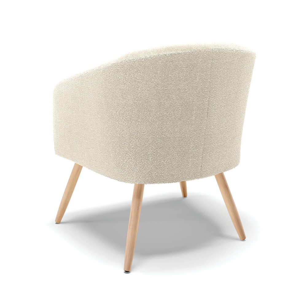 Poltrona Decorativa Pé Palito Natural Kit 2 Stella Bouclê Bege D03 - D'Rossi