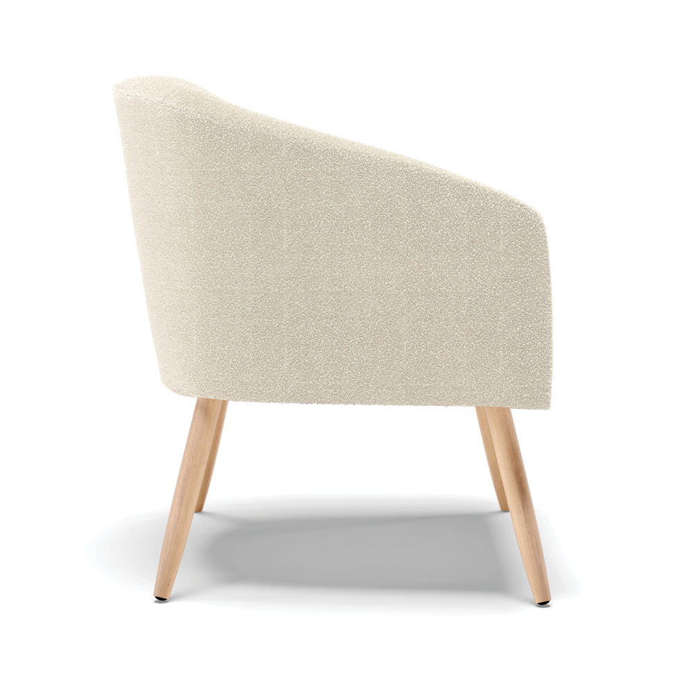 Poltrona Decorativa Pé Palito Natural Kit 2 Stella Bouclê Bege D03 - D'Rossi