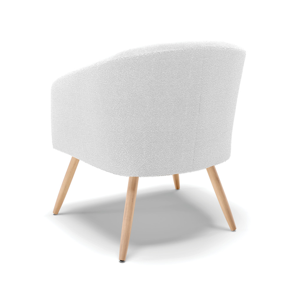 Poltrona Decorativa Pé Palito Natural Kit 2 Stella Bouclê Off White D03 - D'Rossi