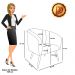 Poltrona Decorativa Pé Palito Natural Kit 2 Stella Bouclê Off White D03 - D'Rossi