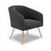 Poltrona Decorativa Pé Palito Natural Stella Bouclê Grafite D03 - D'Rossi
