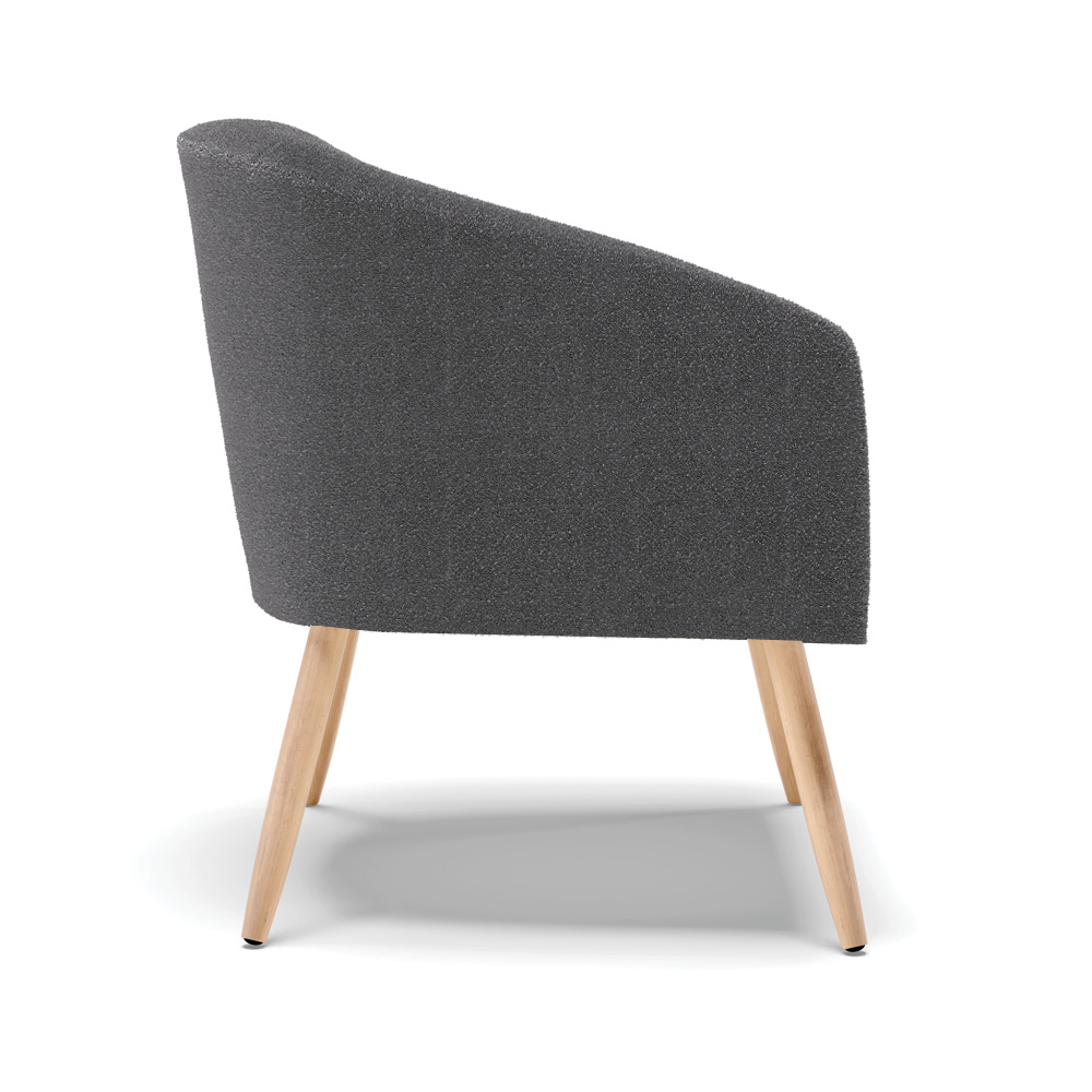 Poltrona Decorativa Pé Palito Natural Stella Bouclê Grafite D03 - D'Rossi