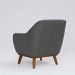 Poltrona Decorativa Pauline D07 Base Madeira Linha Mescla Chumbo - D'Rossi