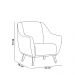 Poltrona Decorativa Pauline D07 Base Madeira Linha Mescla Chumbo - D'Rossi