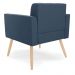 Poltrona Elisa Suede Azul Marinho Pés Palito Natural - D'Rossi