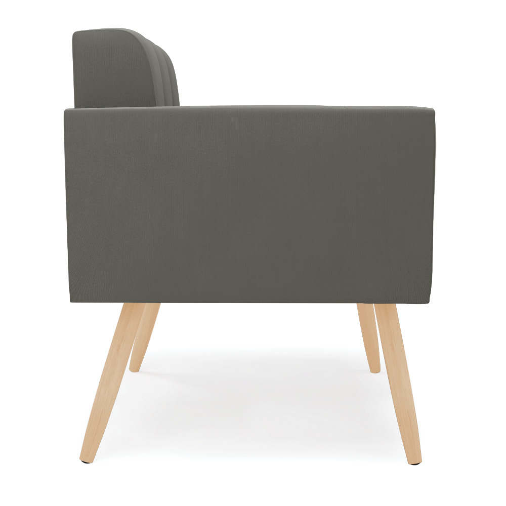 Poltrona Elisa Suede Grafite Pés Palito Natural - D'Rossi