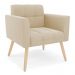 Poltrona Elisa Suede Pés Palito Natural - D'Rossi