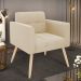 Poltrona Elisa Suede Pés Palito Natural - D'Rossi