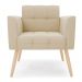 Poltrona Elisa Suede Pés Palito Natural - D'Rossi