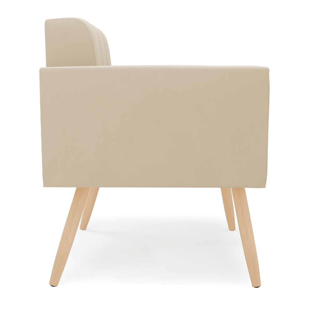 Poltrona Elisa Suede Pés Palito Natural - D'Rossi